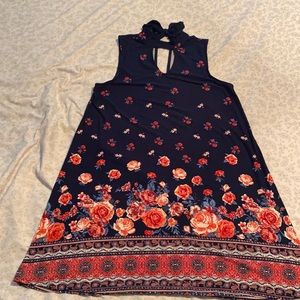 Navy Floral Dress